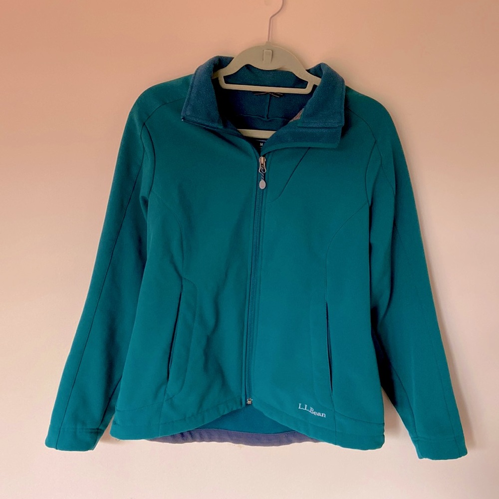 EUC Vintage L.L. Bean Forest Green Fleece-Lined Zip-up Jacket- M